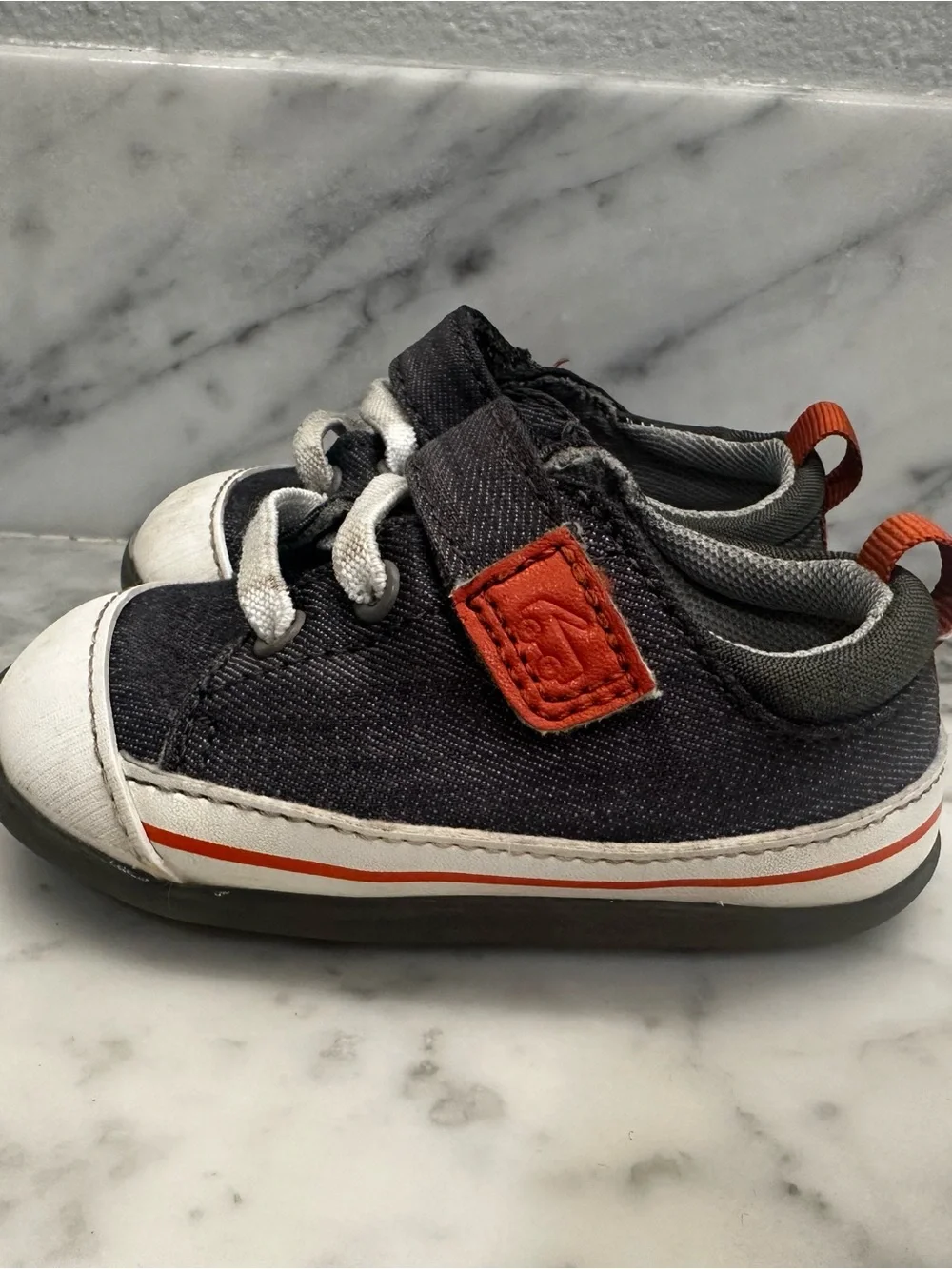See Kai Run Toddler Canvas Sneakers in Black with White and Red Accents